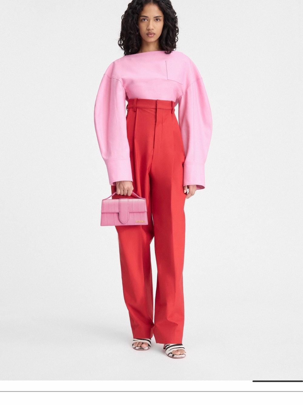 High-Waist Wide-Leg Pants in Red